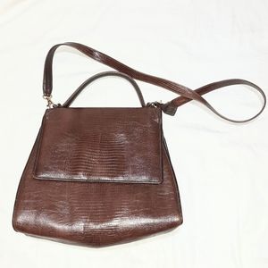 ANNE KLEIN for Calderon - Women's purse, brown reptile patterned leather
